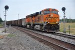 Empty coal train eases into the siding